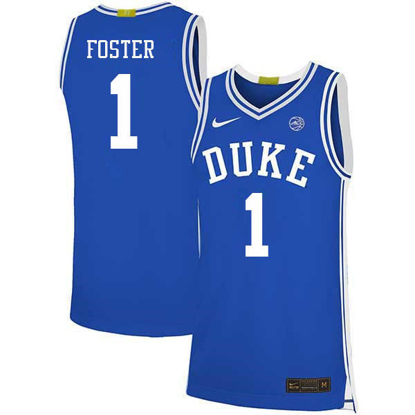Duke Blue Devils #1 Caleb Foster College Basketball Jerseys Stitched Sale-Blue